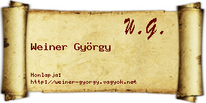 Weiner György névjegykártya